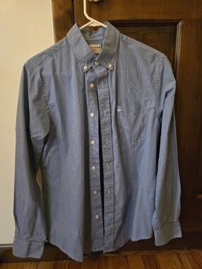 Dockers Blue Micro-Check Button-Down Shirt
